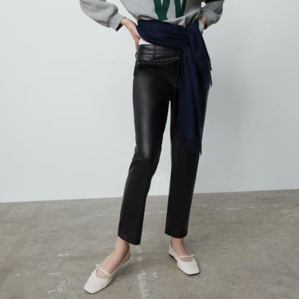 Zara Faux Leather Pants sz 10